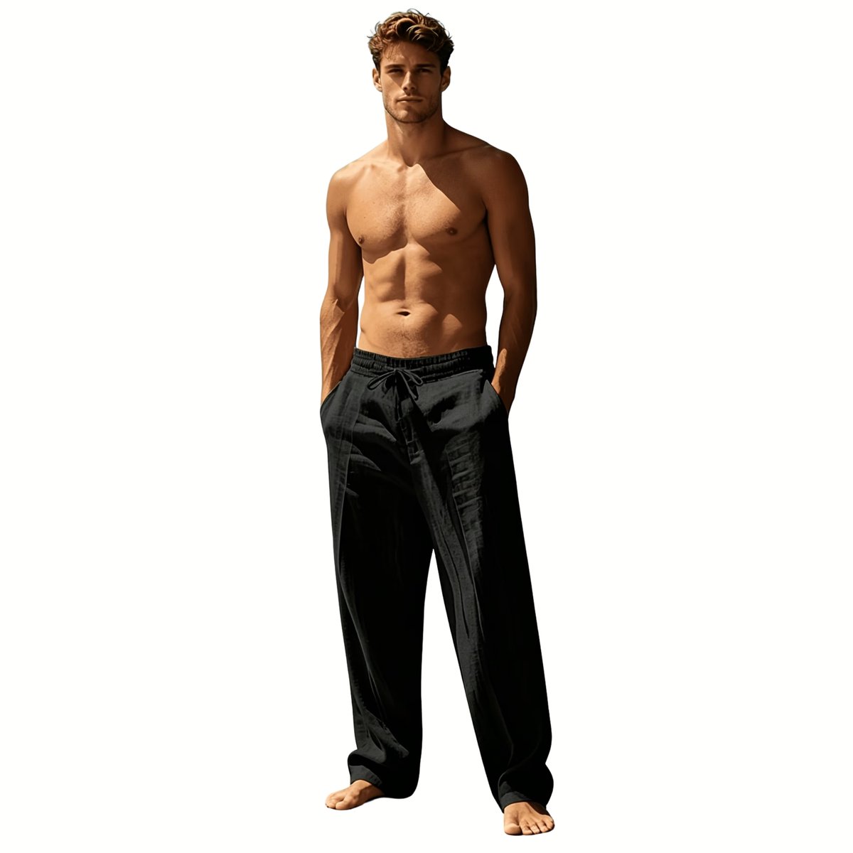 Currero Linnen Broek Heren - Zomerbroek - Volwassenen - Lange Broek - Pantalon - Strandbroek - Zomer - Ibiza Stijl - Lichtgrijs XL