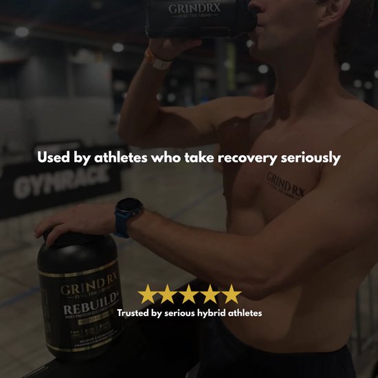 GRIND-RX REBUILD+ – Whey Protein Shake met Elektrolyten – Herstel & Hydratatie – 22g Eiwit per Portie – Salted Caramel – 1000g
