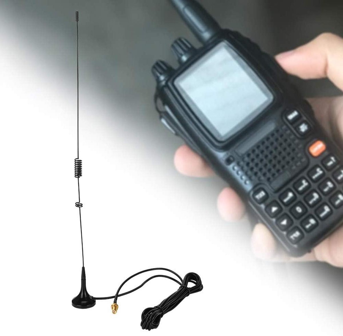 Draadloze Communicatie Antenne - Hoge Gain Antenne - Mobiele Communicatie - Magnetische Basis - 38 cm - Zwart