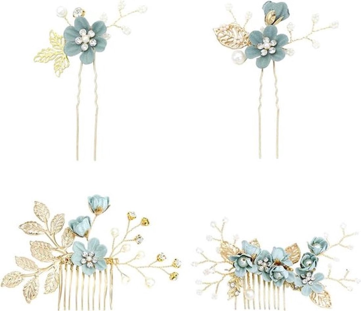 Haarkammen voor bruidshaar, bloemenhaaraccessoires, strass haarspelden.