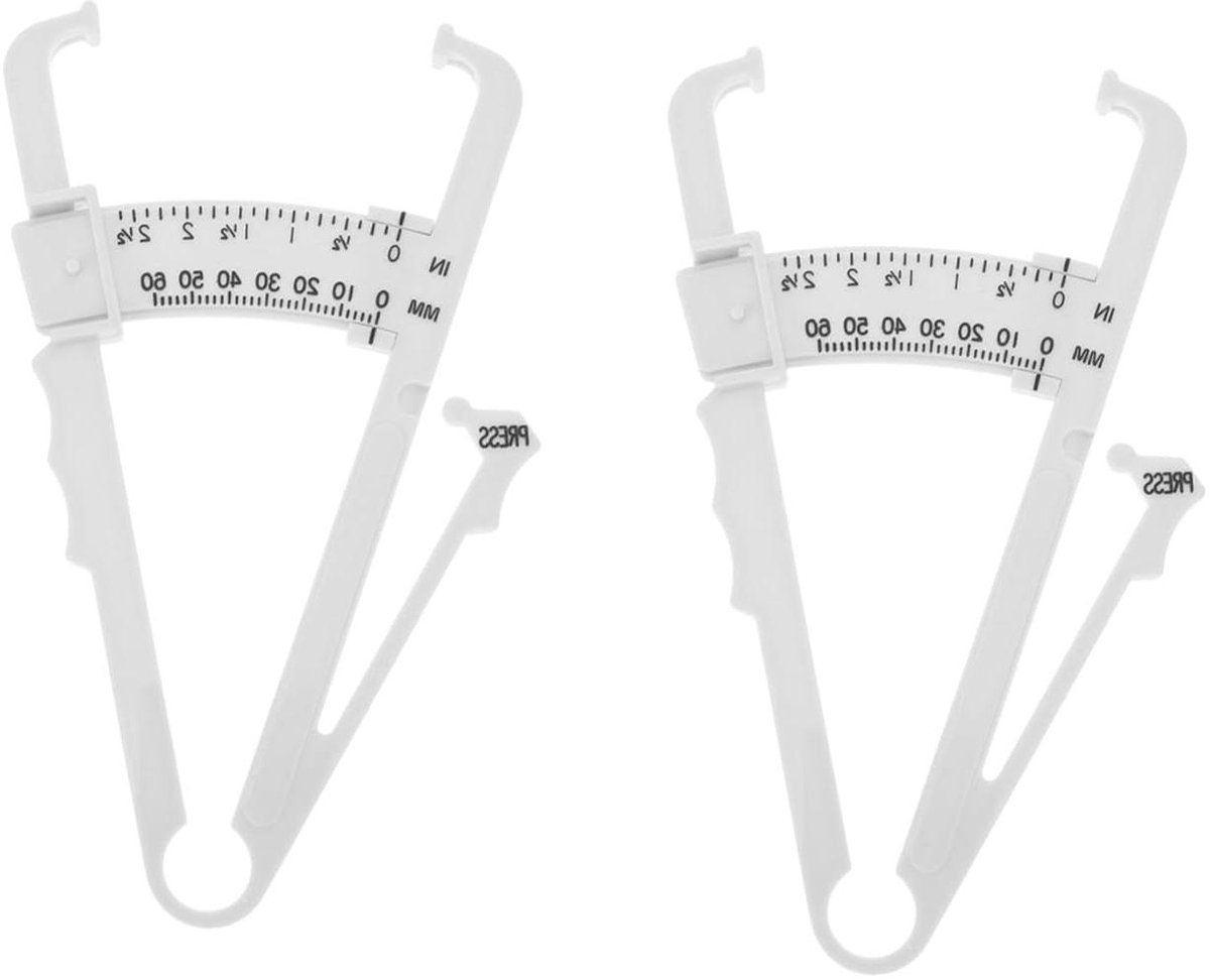 Vetmeetschuif - Huidplooimeter - Lichaamsvet Meten - Eenvoudig Te Gebruiken - 17 x 10 cm - Wit