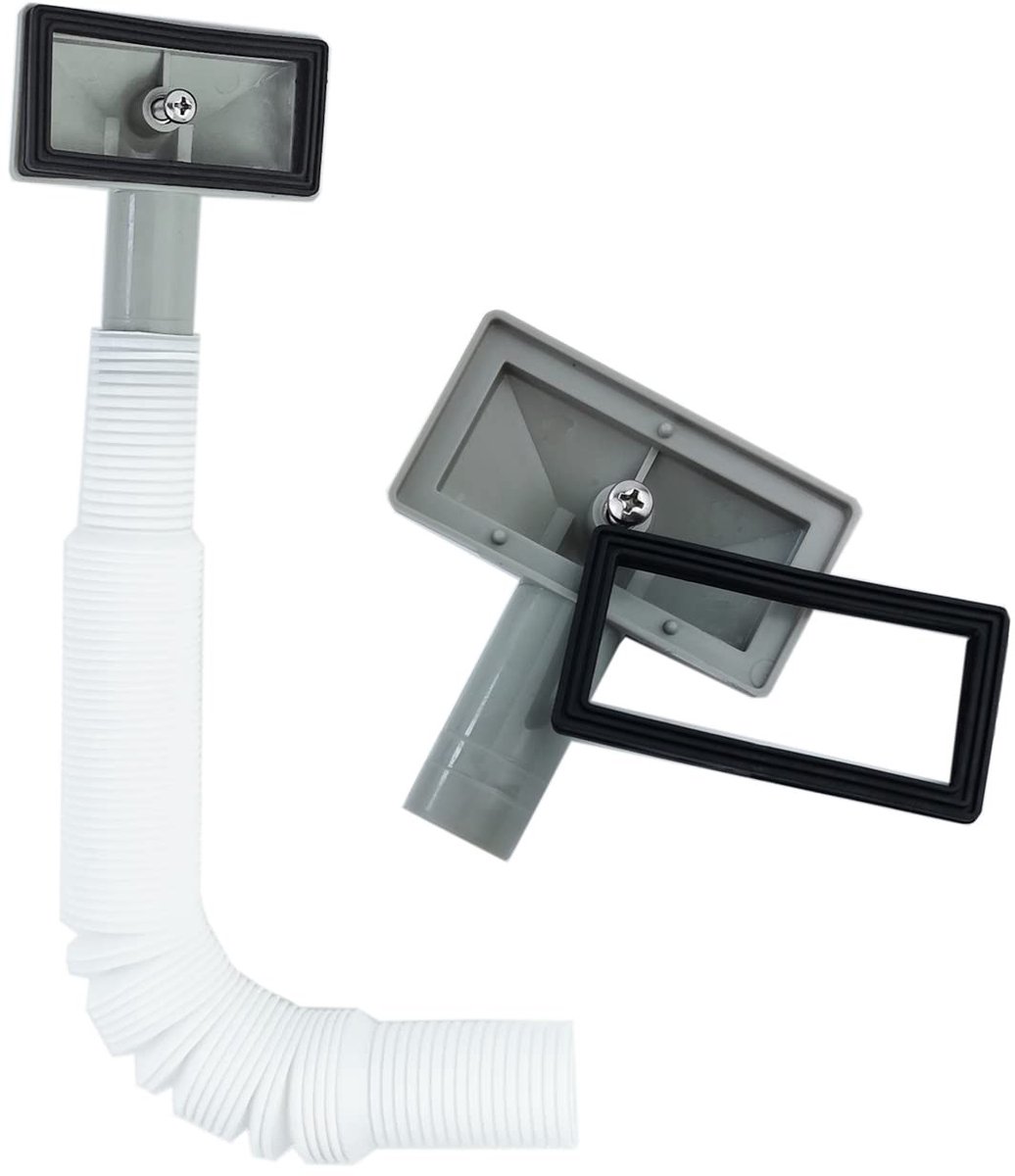 2x Overflow Pipes voor Wastafels - Vierkante Interface 75x40mm, Lengte 230-600mm, Diameter 26mm