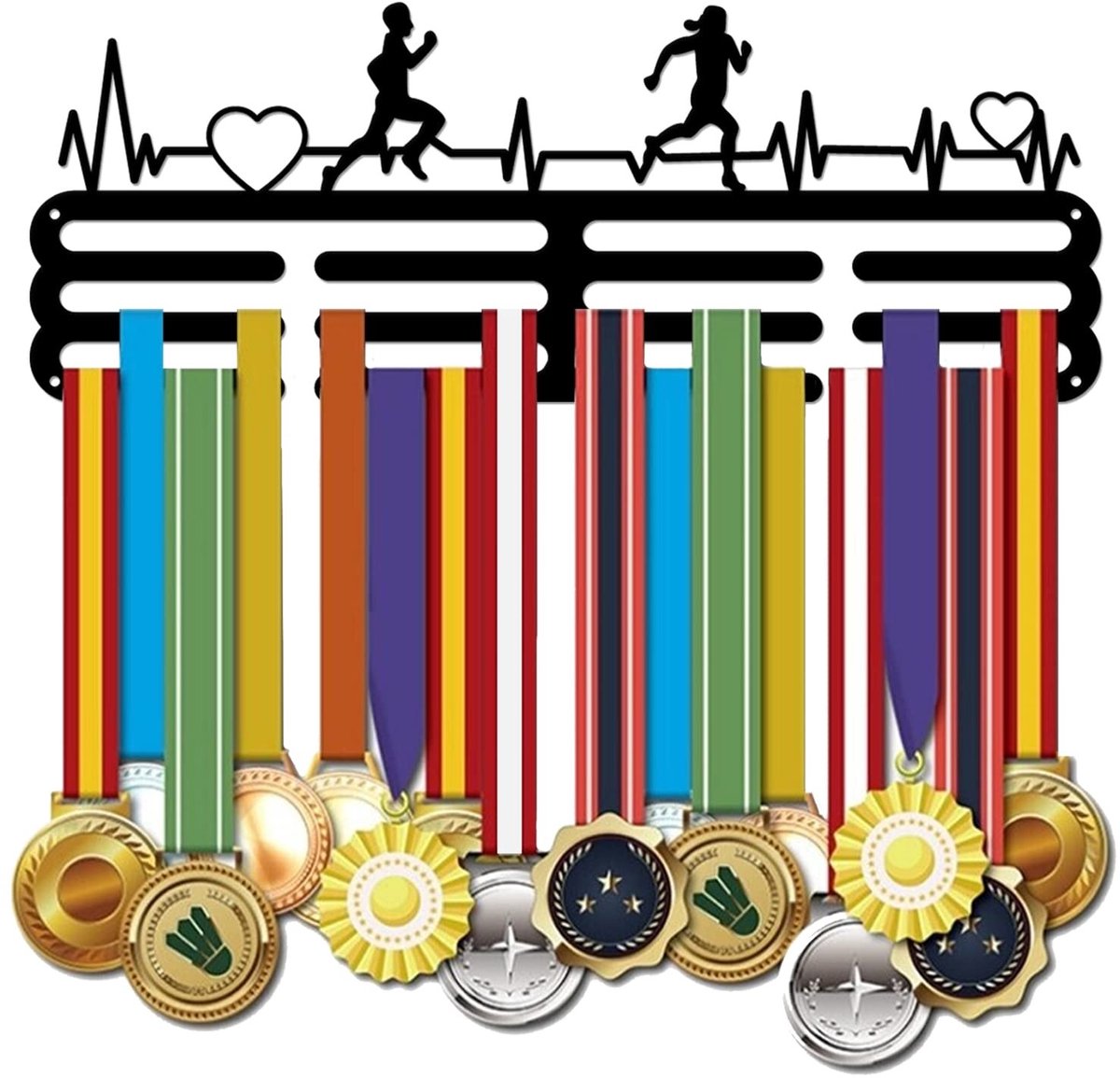 aladdien - Medaillehouder - Wandhaak voor medailles - Uniek design - Zwart - Hanger voor sportprestaties - Perfect voor kinderen en sporters
