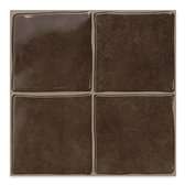 24Supply Plaktegels - 10 Stuks - Glans - Donkerbruin - 25.4x25.4cm