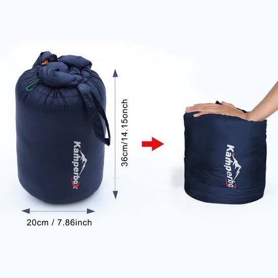 Draagbare Slaapzak Poncho - 3 in 1 Camping Deken en Outdoor Poncho - Lichtgewicht - Waterafstotend - Blauw van Merkloos — afbeelding 4