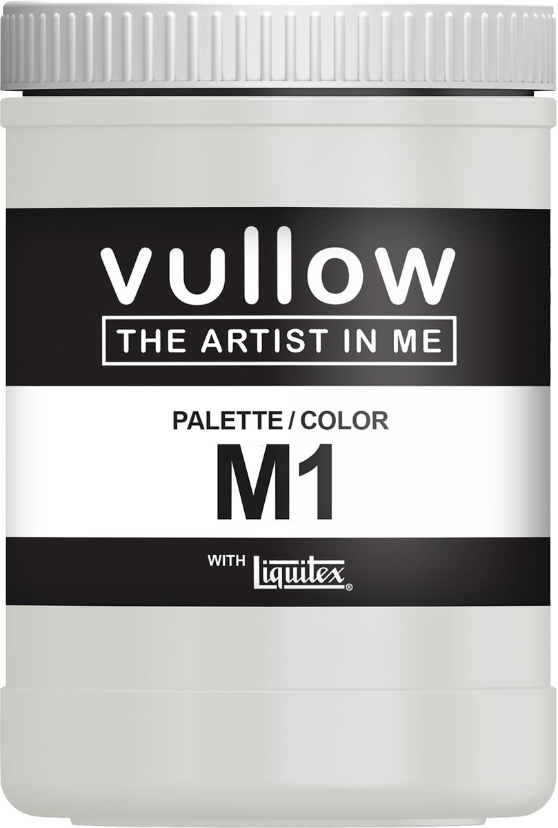 Vullow® Acrylverf M1 Lichtgrijs – Mat – 1 Liter – Voor Canvas, Hout en Papier