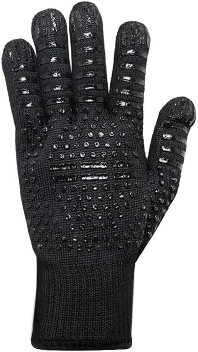 BBQ handschoenen - Ovenwanten - Hoge temperatuur - Antislip grip - 32 x 10 cm - Zwart