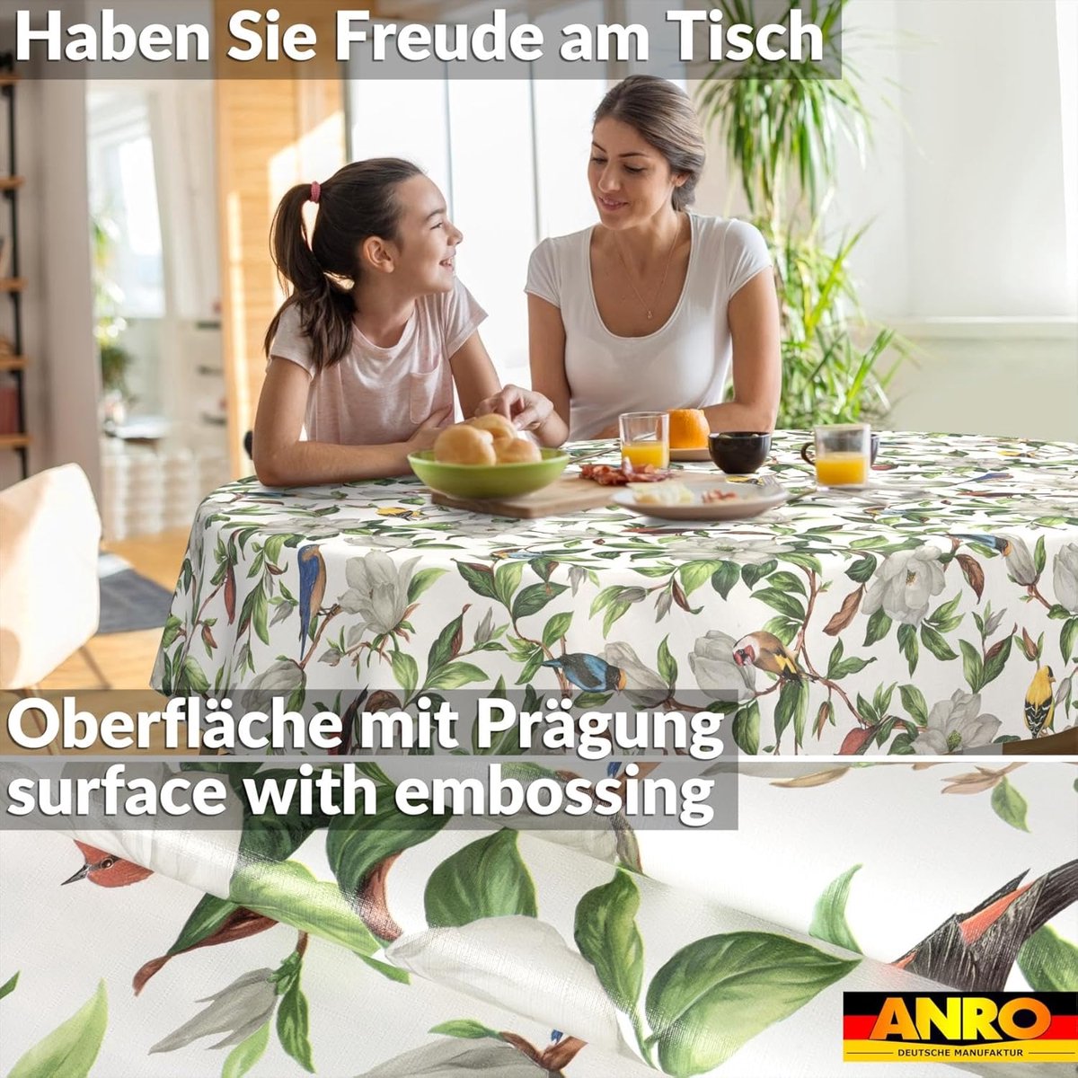 Tafelkleed - Afwasbaar Kleed - Bescherming Tafel - Lotus Effect - 280x140 cm - Grijs