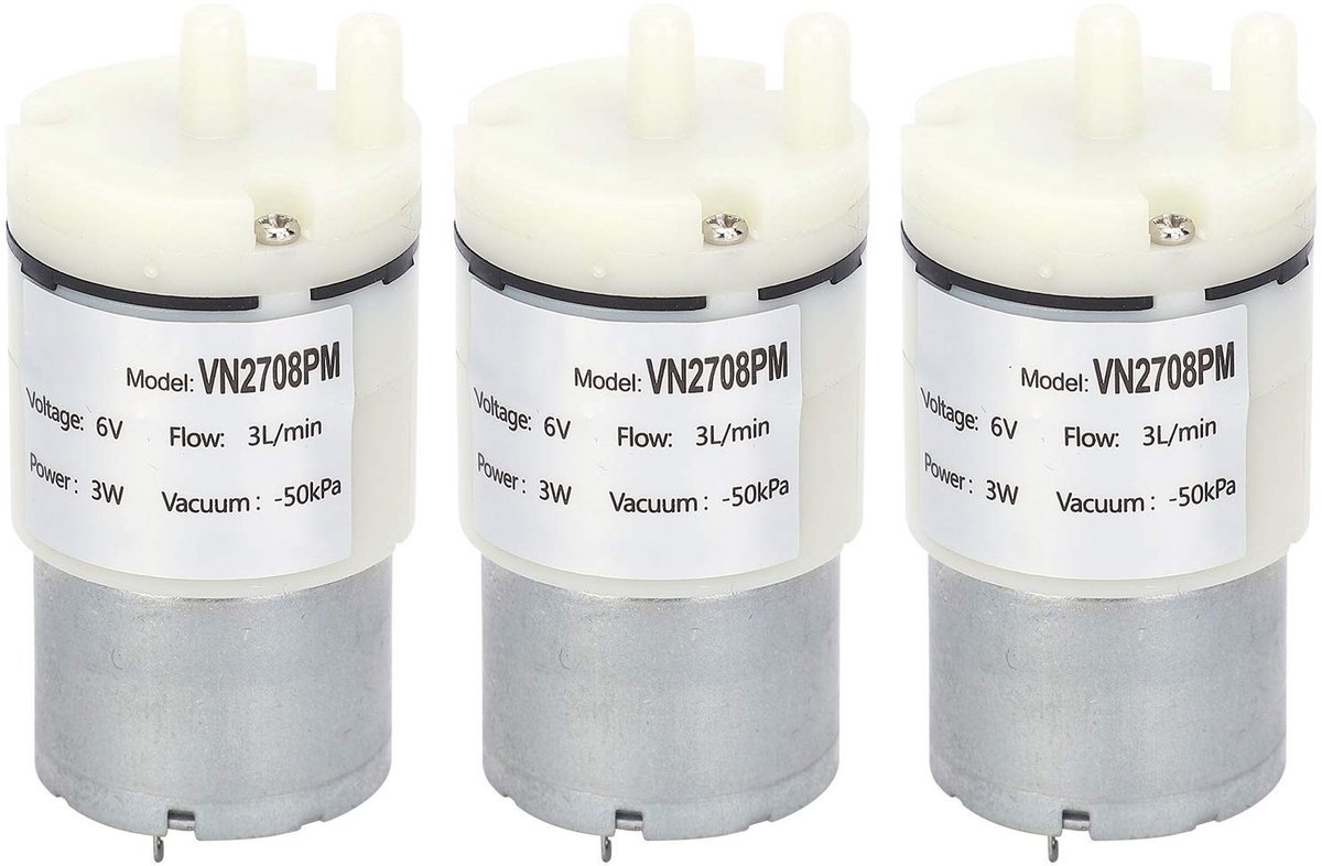 Qqmora Mini Diaphragma Pomp DC 6V - 3 Stuks Laag Geluid Micro Waterpomp voor Aquarium en Huishoudelijke Apparaten
