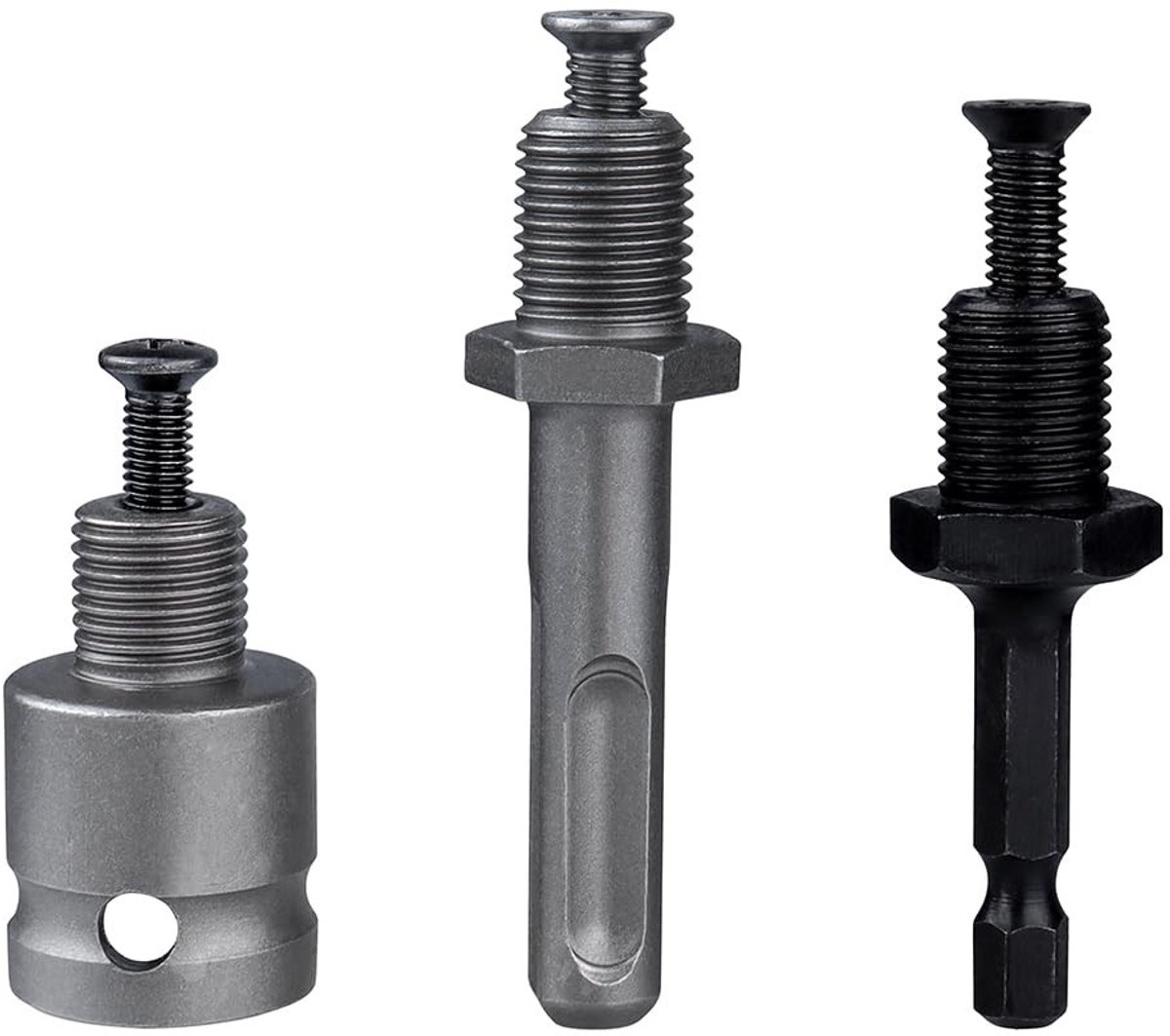 aladdien - Boor Chuck Converter - SDS-Plus Adapter - Stabiel verbindingsgereedschap - 3 Stuks - Voor elektrische hamerboor - Geschikt voor boormachine
