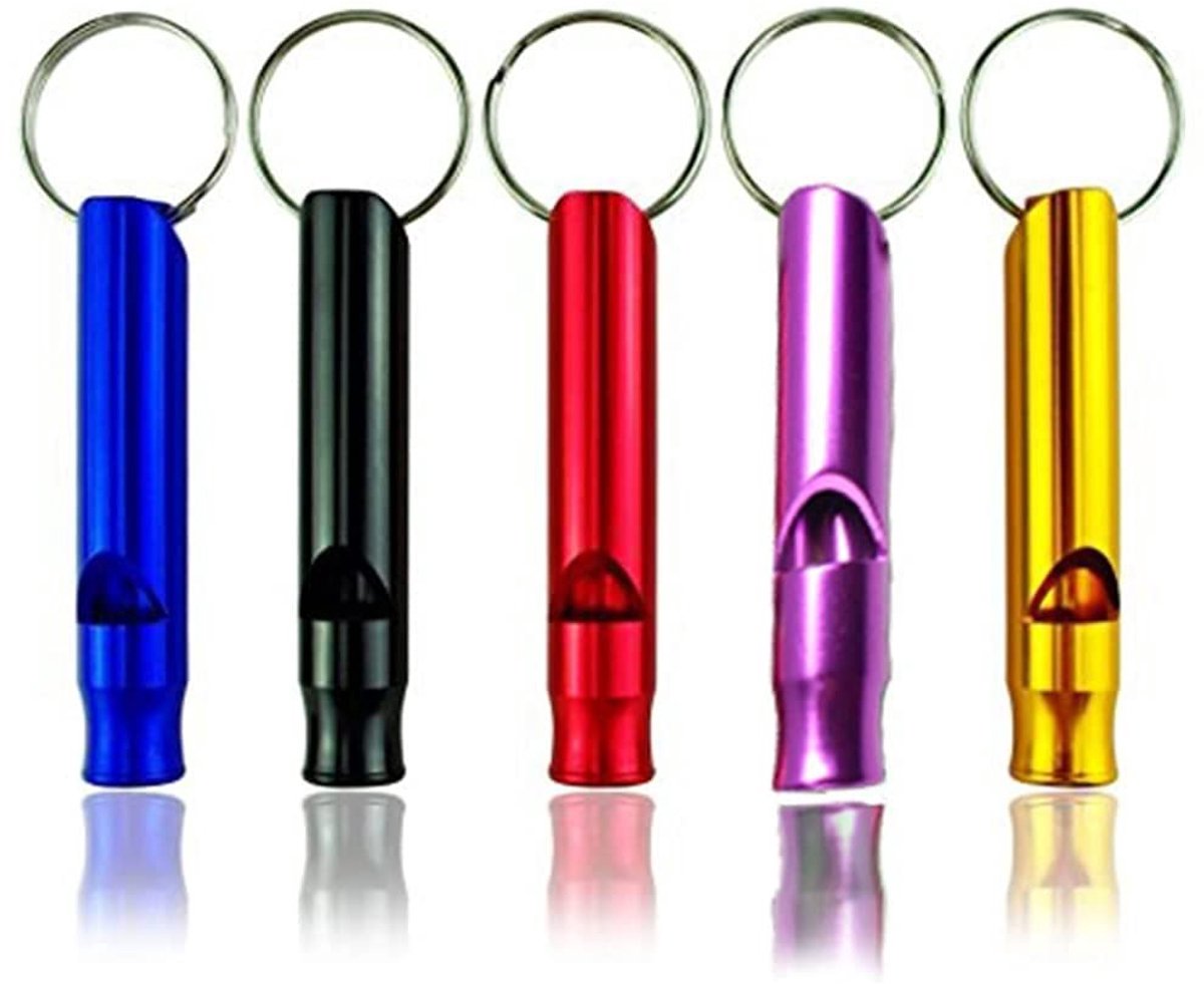 aladdien - 5 Signal Fluitjes - Noodoproepfluitje - Mini Aluminium Sleutelhanger - Extreem Luid - Overleving Noodsituatie - Geschikt voor Huisdierent..