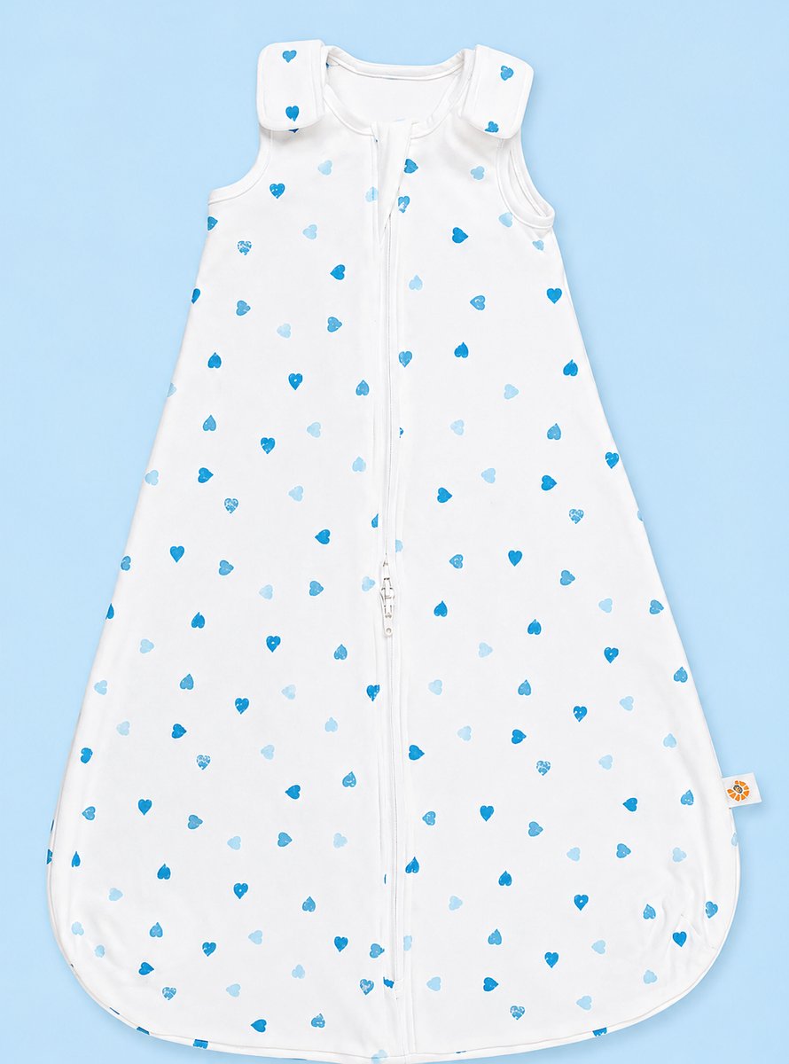 Ergobaby Slaapzak Classic Heart to Heart - 0-6 Mnd - Blauw gedessineerd