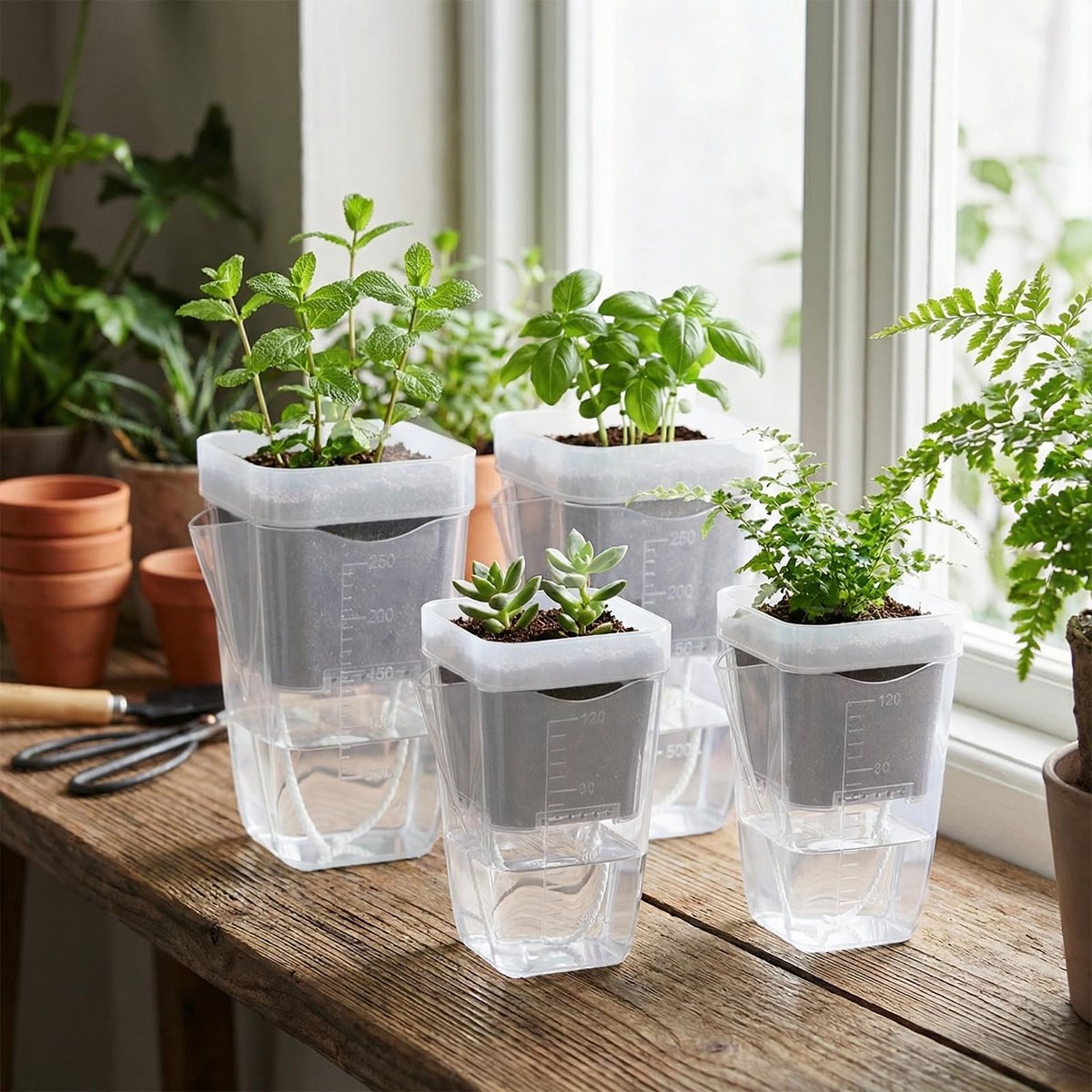 6 stuks - Mini zelfwaterende bloempot - Doorzichtige plastic bloempot - Semi-hydroponische bloempot - Transparant - Klein formaat - Zelfwaterende bloempot - Plastic zaaipot - Met plantenlabel en waterabsorberende kern — cadeau in Wonen & Interieur - foto 6