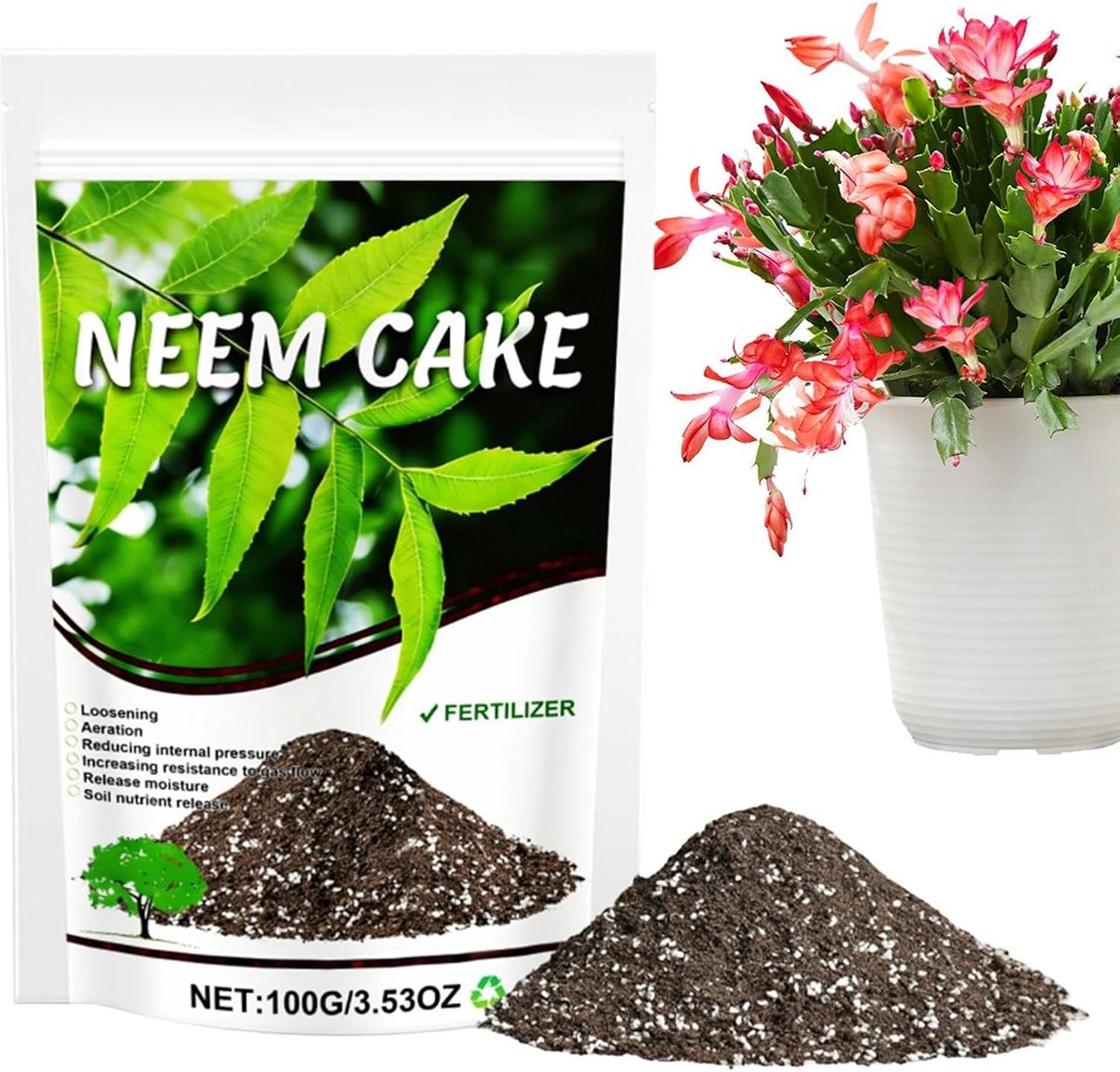 Potgrond Mix - Plantenvoeding Aarde - Planten Verzorgen - Natuurlijke Bodemverbeteraar - 100 Gram - Bruin