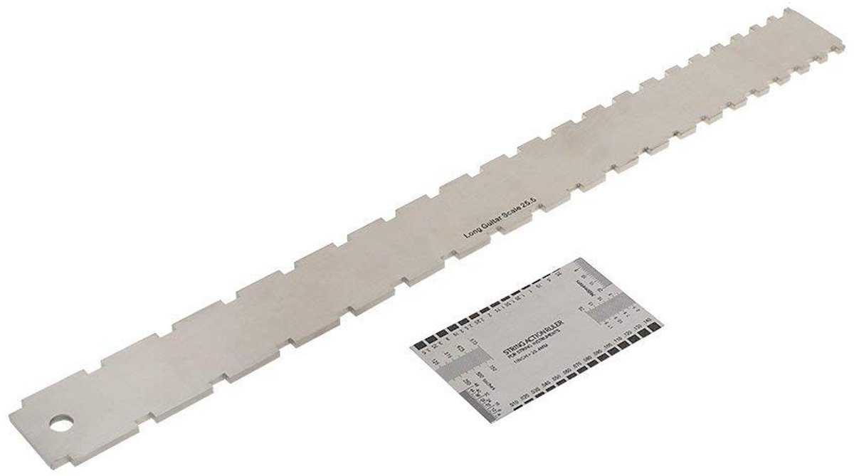 aladdien - String Action Ruler Gauge - Gitaar Onderhoud - Roestvrij Staal - Precisie Liniaal - Voor Fender en Gibson Gitaren - Duurzaam en Betrouwbaar