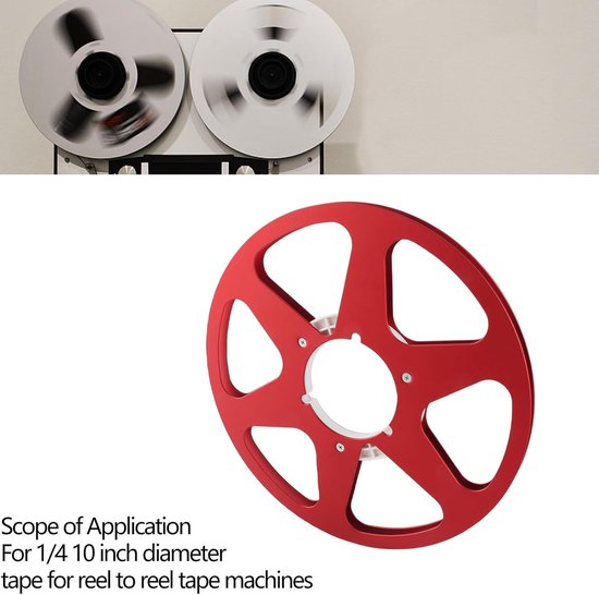 Lege Tape Spoel - Opwindspoel Spoel 1/4 inch - Audio Opnemen - Universele NAB Hub - 10 Inch - Rood van Merkloos — afbeelding 2