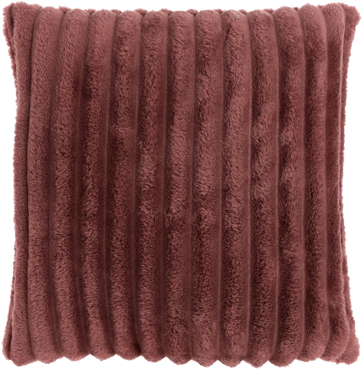 Unique Living Lex Sierkussen 50x50 cm Geribbeld Polyester Luxe Bruin/Rood
