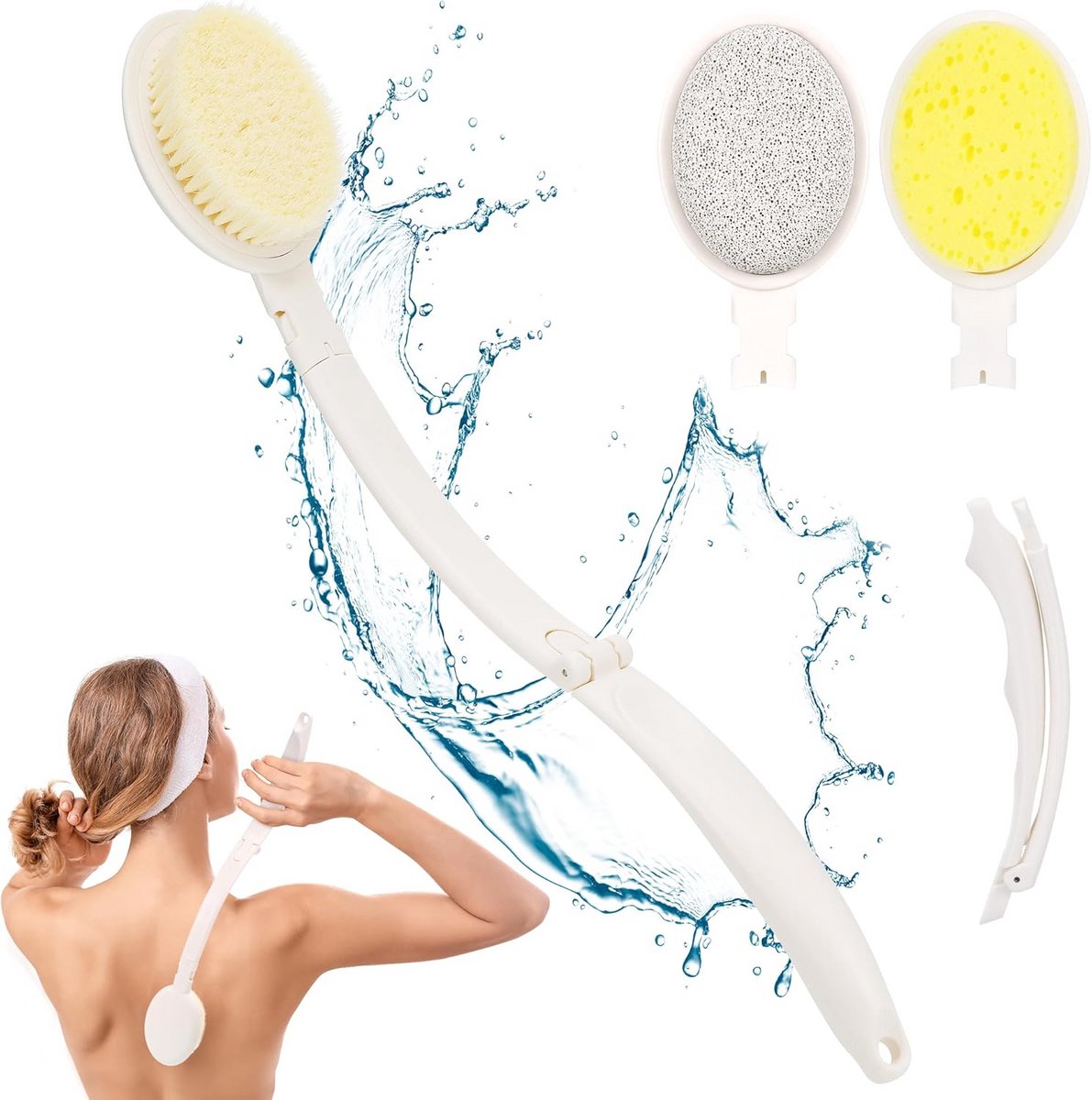 Long Treated Sponge, Dry Body Brush Bath Accessories Back Cream Applicator