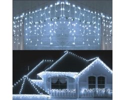 SHATCHI Kerstverlichting in ijsblokjesvorm, 240 leds, 5 m, multifunctioneel, 8 verlichtingsmodi, timer, kabel, transparant, binnen en buiten, lage spanning, aansluitbaar, decoratie