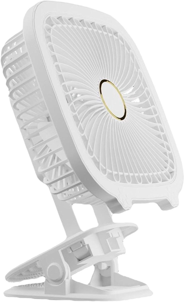 Clipventilator - Bureauventilator - Koel en Verlicht - Multifunctioneel 4-in-1 - 10.6 x 19.4 cm - Wit