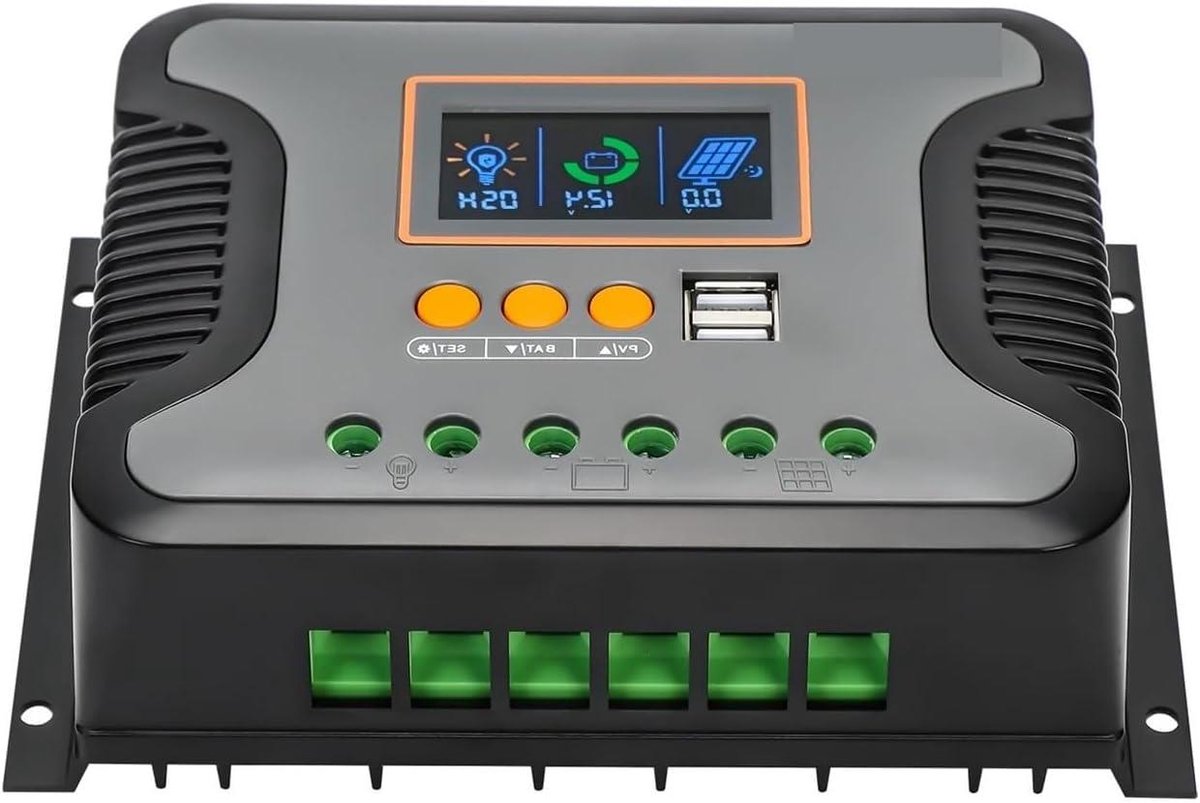 Solar Laadregelaar - Batterijlader - Energie Beheer - Slimme PWM Technologie - 80A 100V - Zwart