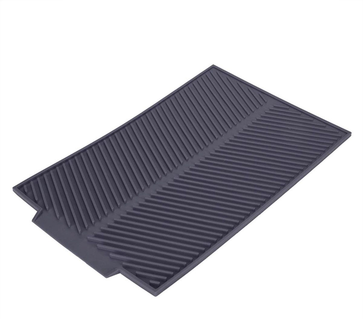 aladdien - Silicone Draining Mat - Afvoer Mat - Perfect voor Droogproces - 39x25cm - Keuken Sink Mat - Geschikt voor Bar en Restaurant - Grijs