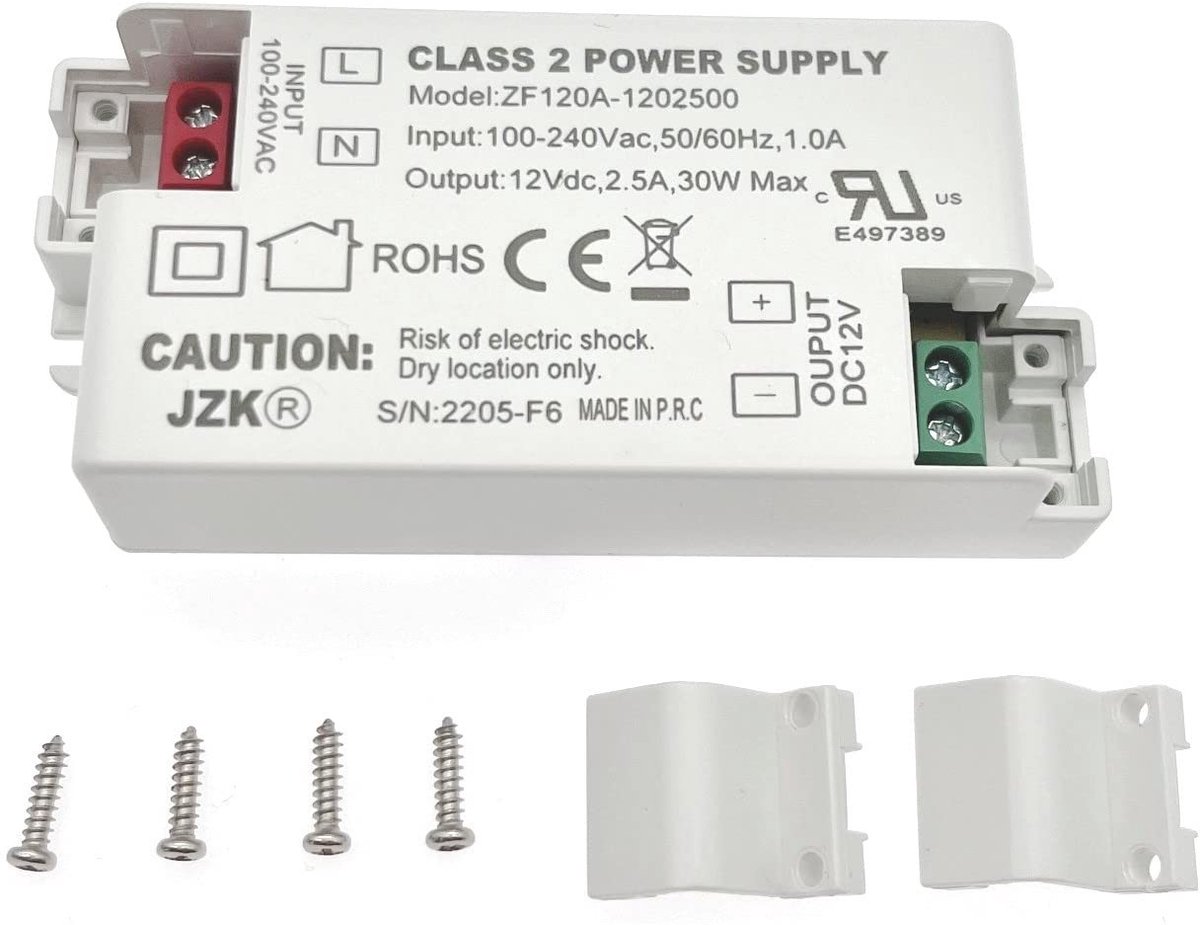 aladdien - LED-transformator - AC 100-240 V - 12 V - 30 W - Efficiënte driver voor LED-verlichting - Ideaal voor G4 en MR16