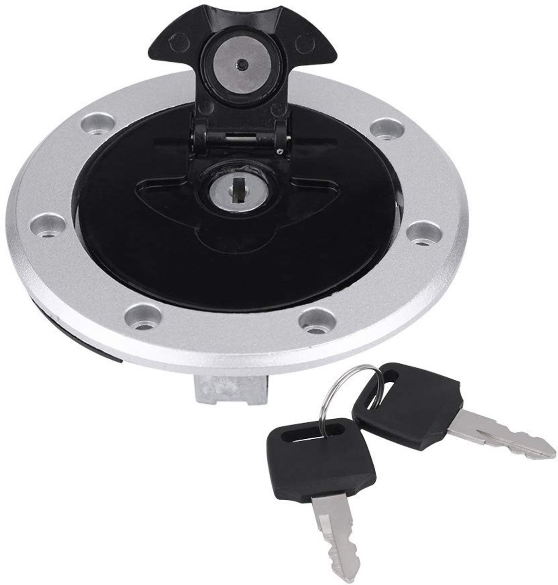 aladdien - Auto Tankdop - Brandstofdop - Hoogwaardig roestvrij staal - Geschikt voor ZXR750 ZX-11 ZZR1100 ZX1100 - Inclusief 2 sleutels