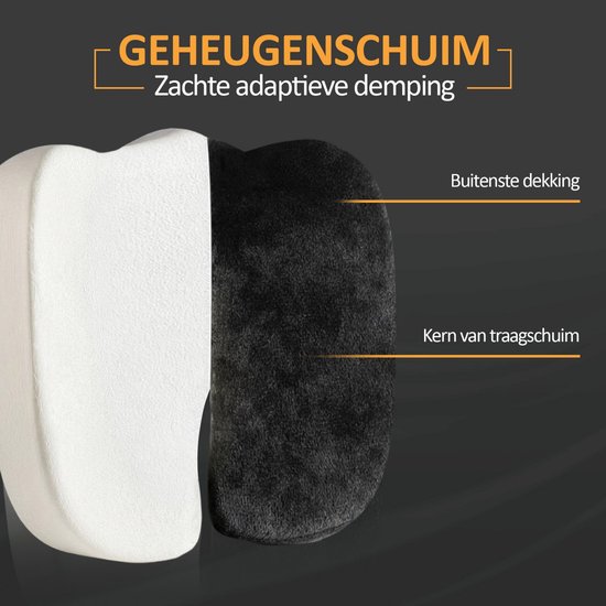 Heevli® Coussin de coccyx - Coussin orthopédique - Coussin de siège ergonomique - Coussin anneau donut - Soulagement de la pression - Coccyx - Escarres