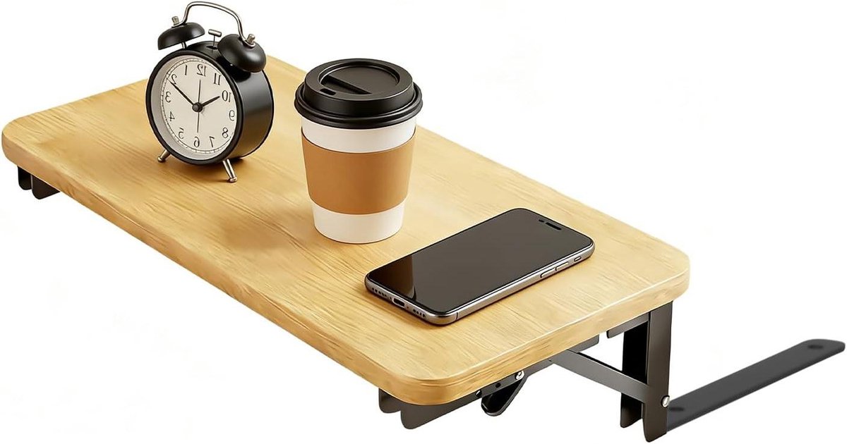 Bedplank - Nachttafel - Ruimte Benutten - Opvouwbaar Ontwerp - 30x20x135 cm - Houtkleur