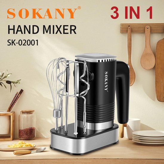 Handmixer - Keukenmixer - Bakken Thuis - 800W Krachtige Motor - 5 Snelheden - Wit — afbeelding 3