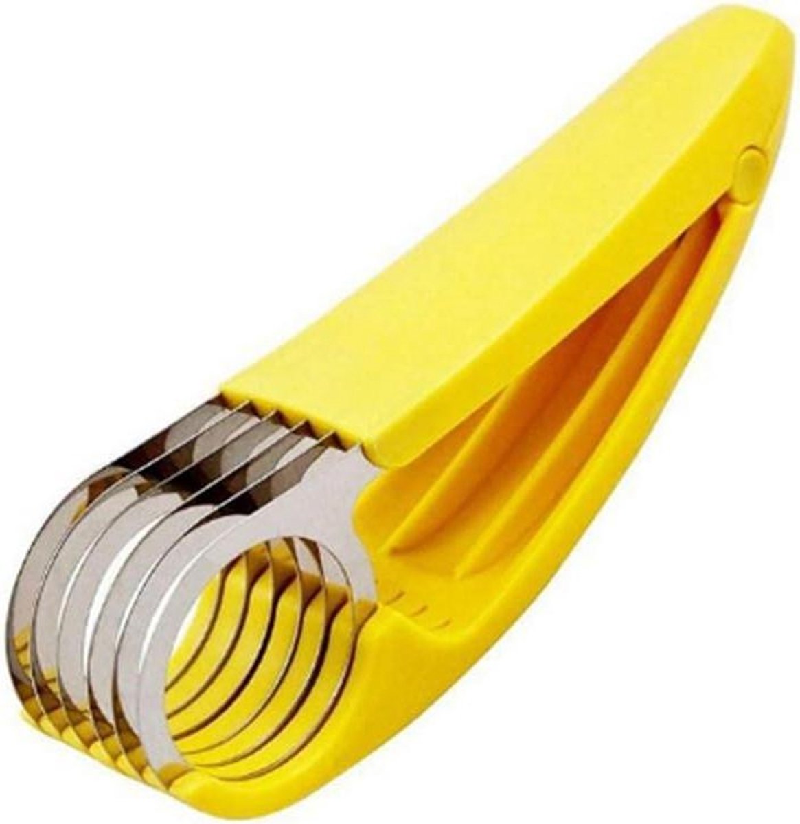 Bananensnijder - Fruit snijder - Snel fruit snijden - Veilige mesjes - 1 stuk - Geel