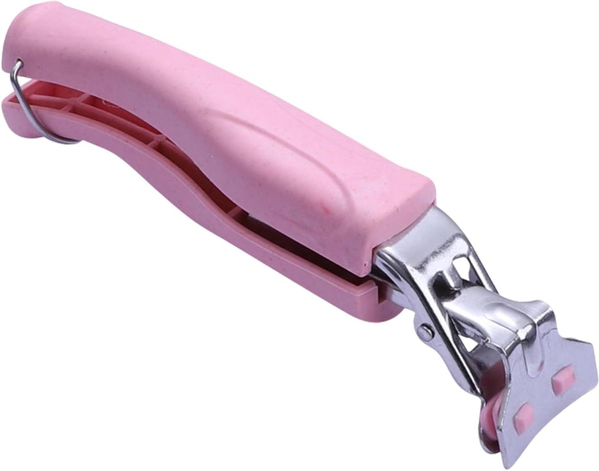 Kookplaattang - Pannenhouder - Warme schalen tillen - Ergonomisch ontwerp - 18 cm - Roze