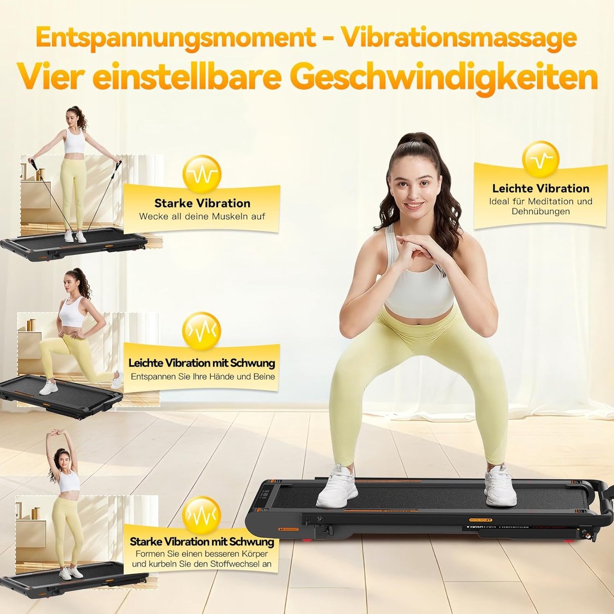 Loopband inklapbaar 5-in-1 – House&Garden MotionFit P5 Max – Walking Pad met vibratie & Bluetooth – 12 km/u elektrische loopband voor thuis en kantoor – met afstandsbediening – max 120 kg