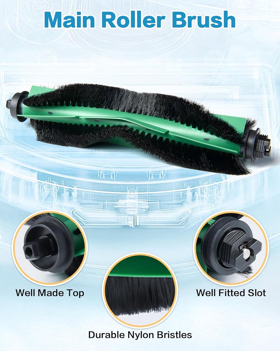 20 Stuks Accessoireset voor iRobot Roomba Combo 2 Essential Y0140/Y0112/Y0110, voor Roomba 105 Combo Vervanging - 2 handborstels, 6 filters, 6 zijborstels, 6 dweilpads thumbnail 6