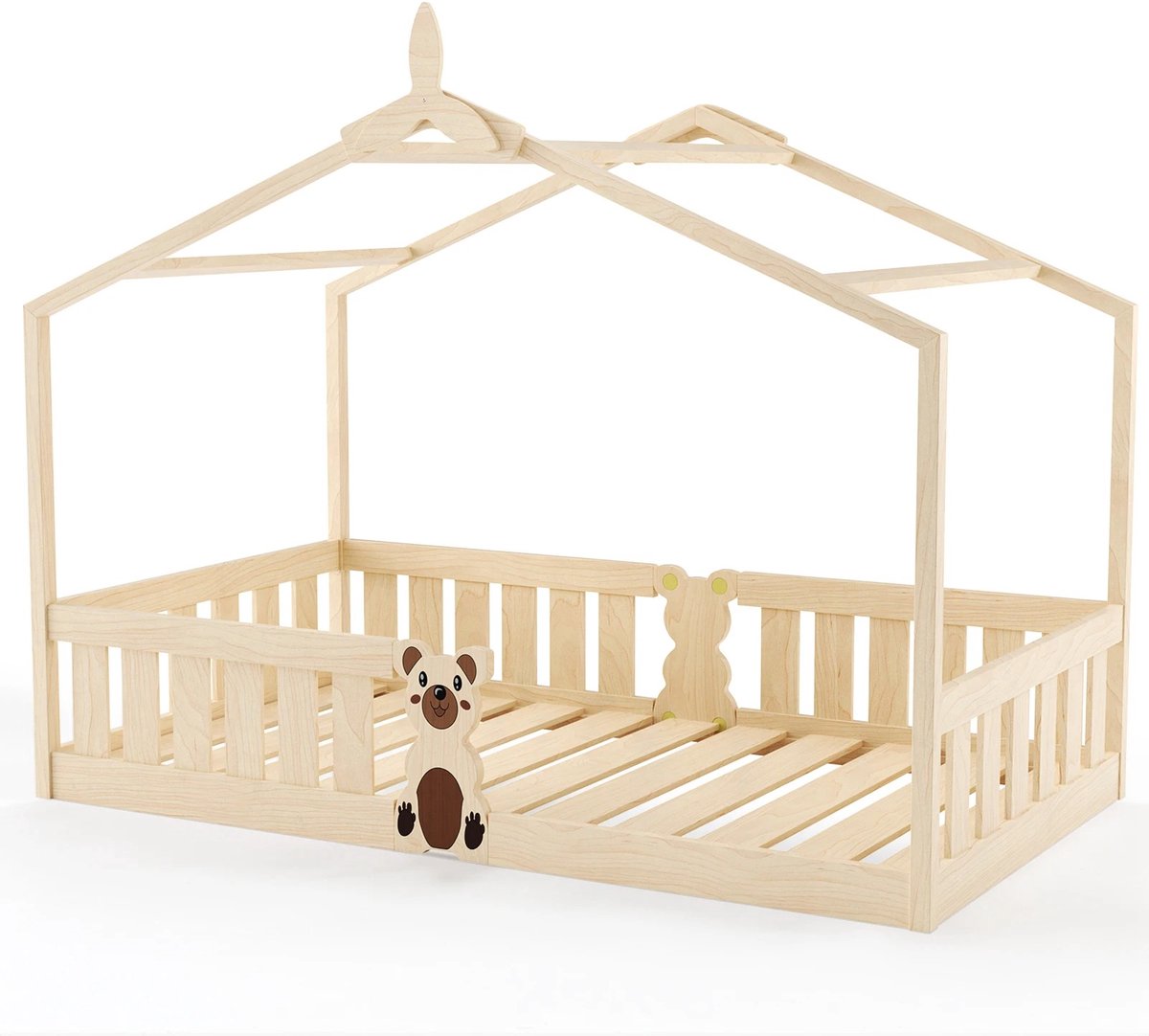 Lifero Kinderbed - Peuterbed - Montessori Houten Vloerbed - Bed 90x200cm - Kindervloerbed