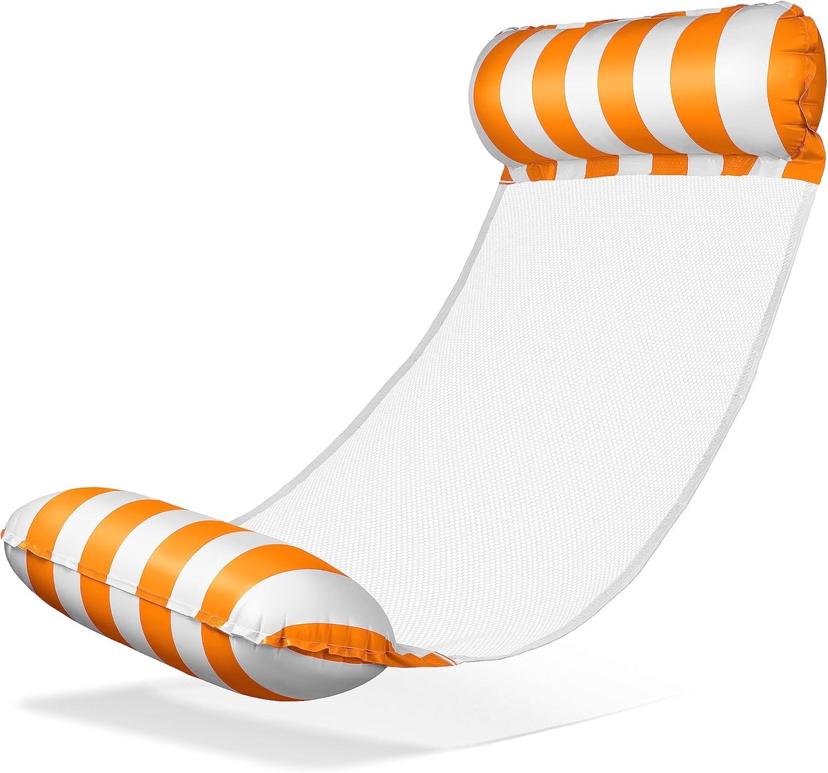 Waterhangmat - 1 stuck - waterhangmat volwassenen - luchtbed zwembad volwassenen - opblaasbaar zwembad - Waterspeelgoed - oranje en wit - van Imperatoris