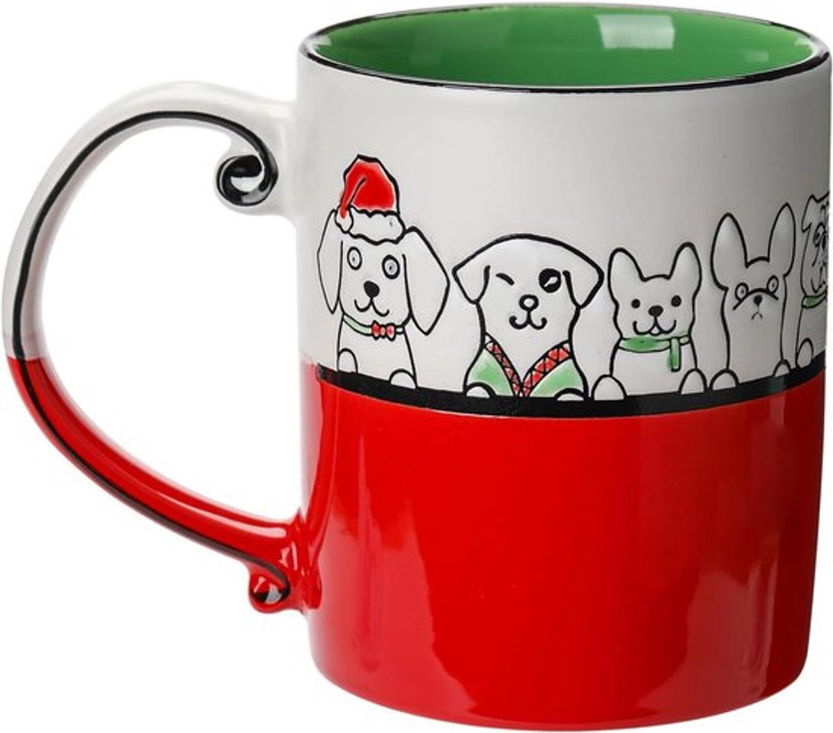 Grote kerstmok van keramiek, 400 ml, wintermok voor koffie, thee en melk.