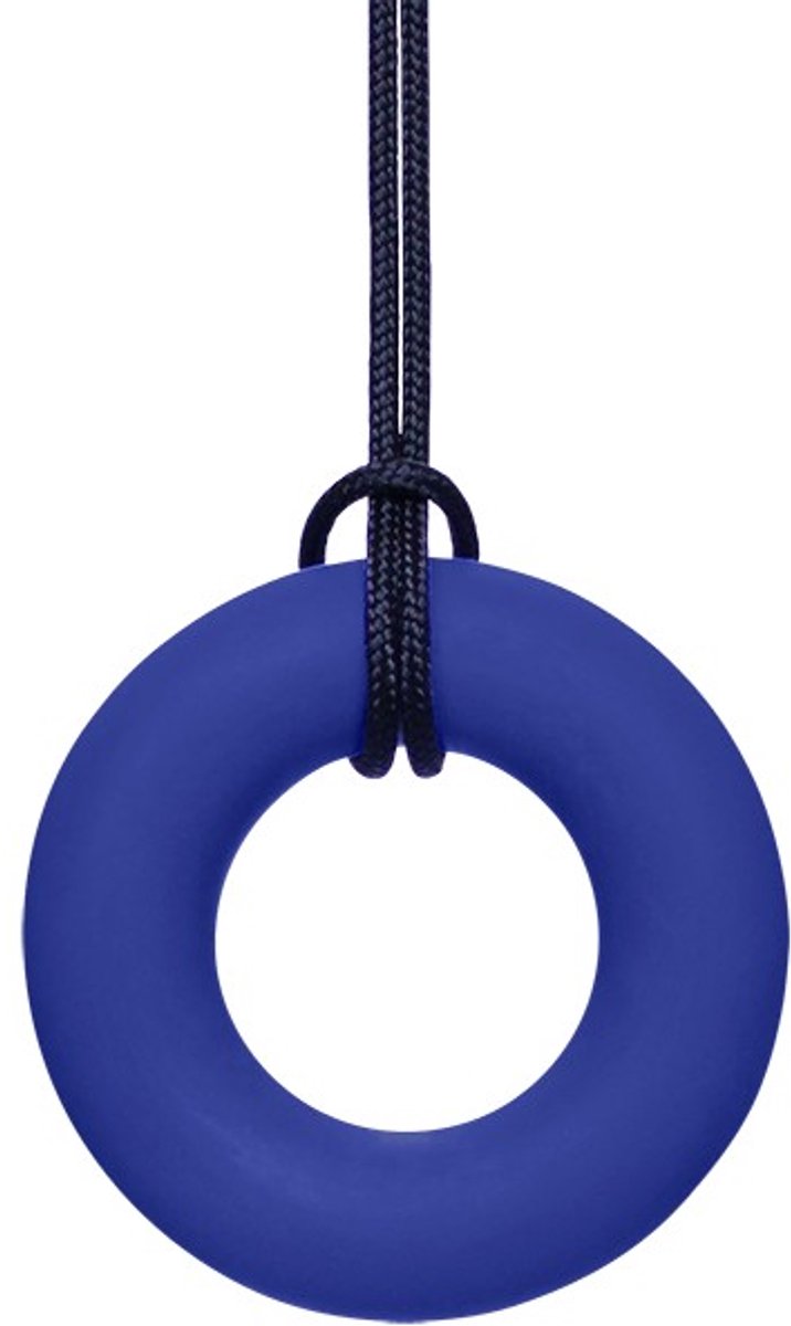ARK Therapeutic bijtketting ring donkerblauw kauwsieraad speelgoed.