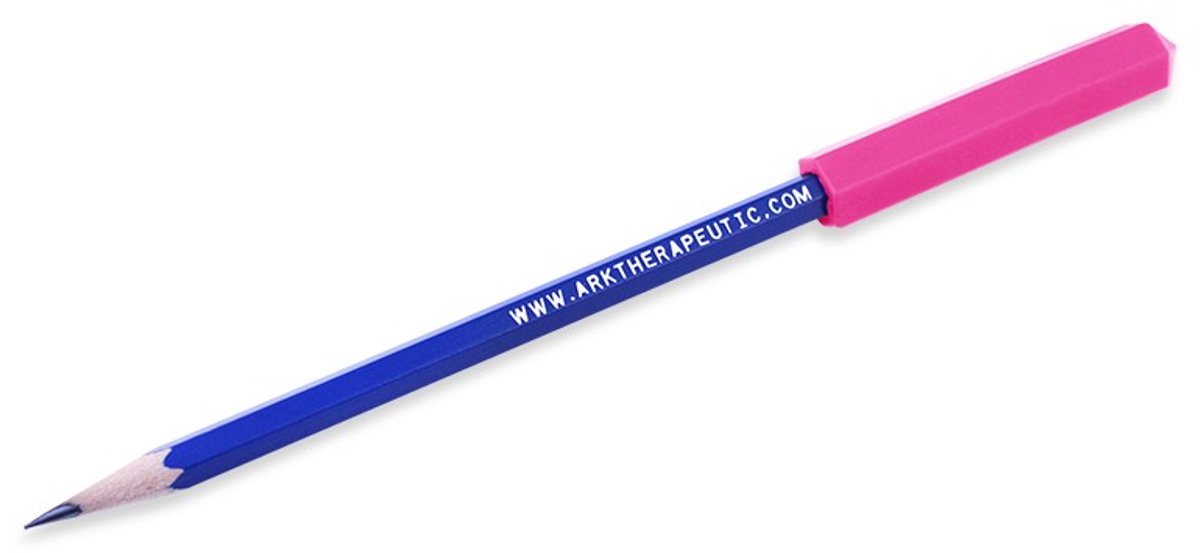 ARK Therapeutic kauwbare potloodtopper Krypto-Bite roze sensorisch speelgoed.