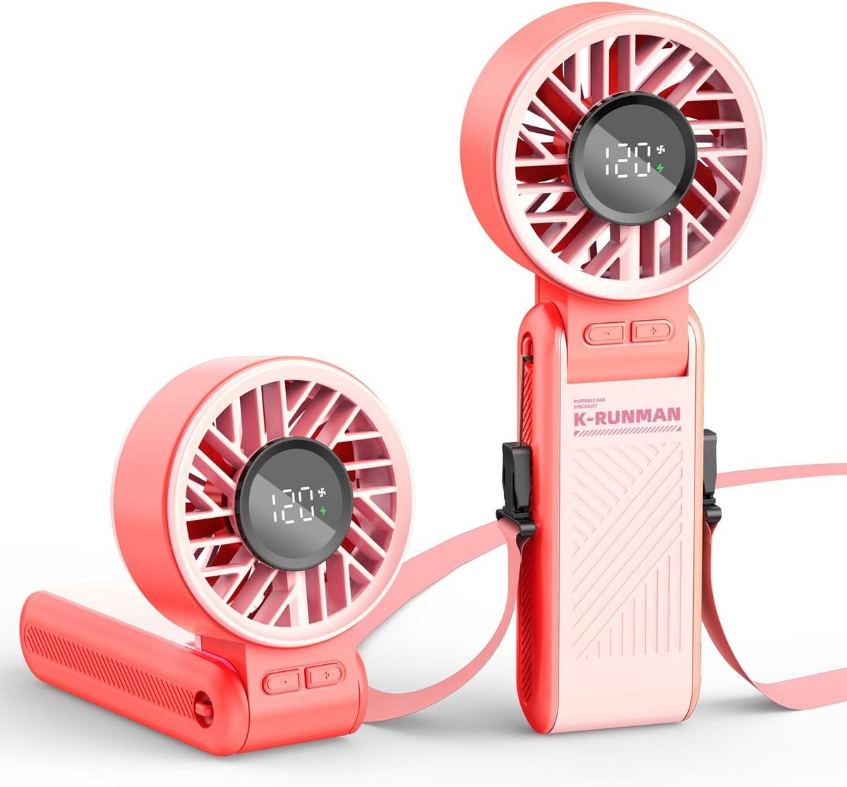 Oplaadbare Draagbare Mini Ventilator met 6 Snelheden en LCD-Scherm