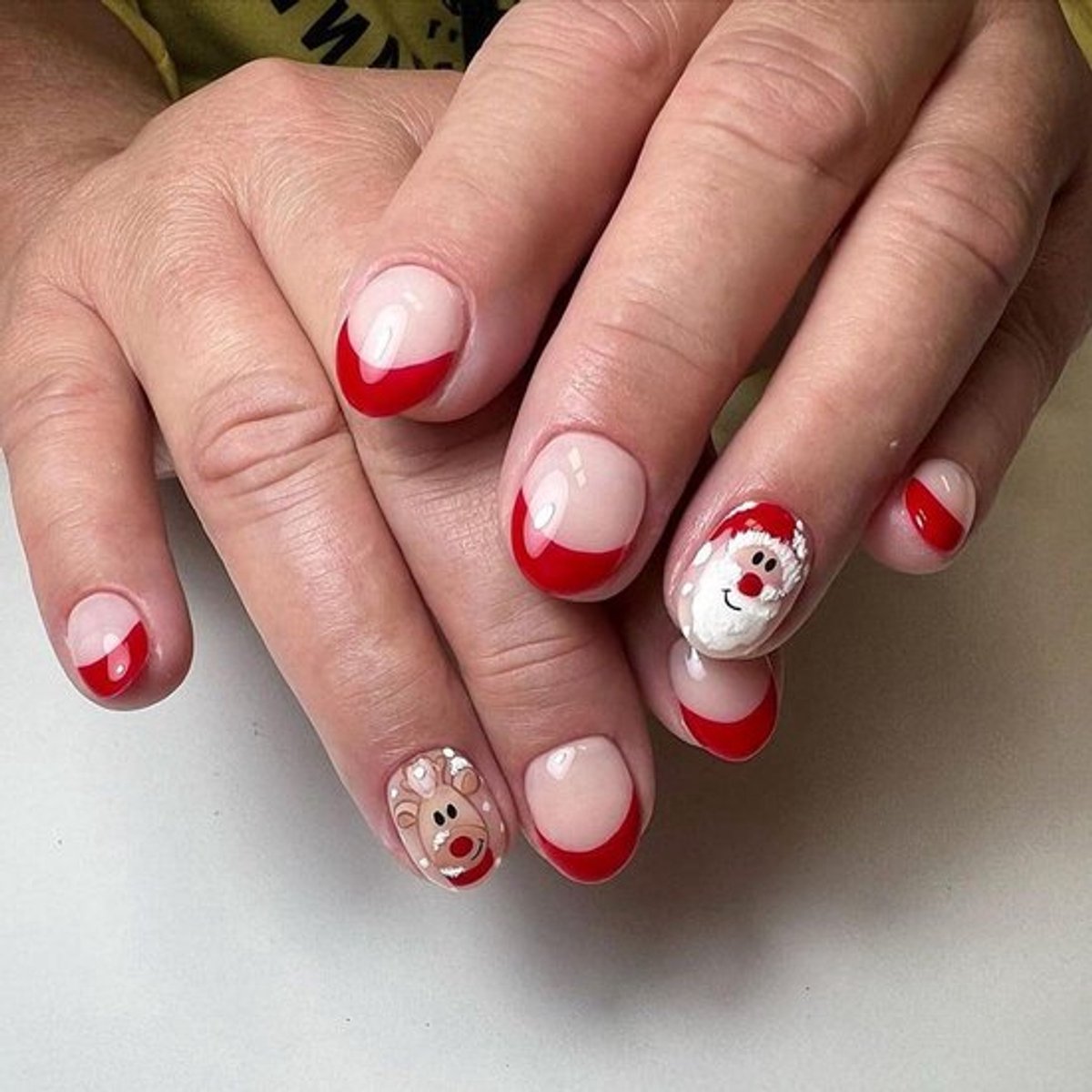24 rode kerst valse nagels - kerstman design - kort drukken - voor vrouwen en meisjes