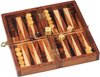 Afbeelding van het spelletje Damspel en backgammon magnetisch vouwbaar deluxe 18 x 18 x 2.5 cm