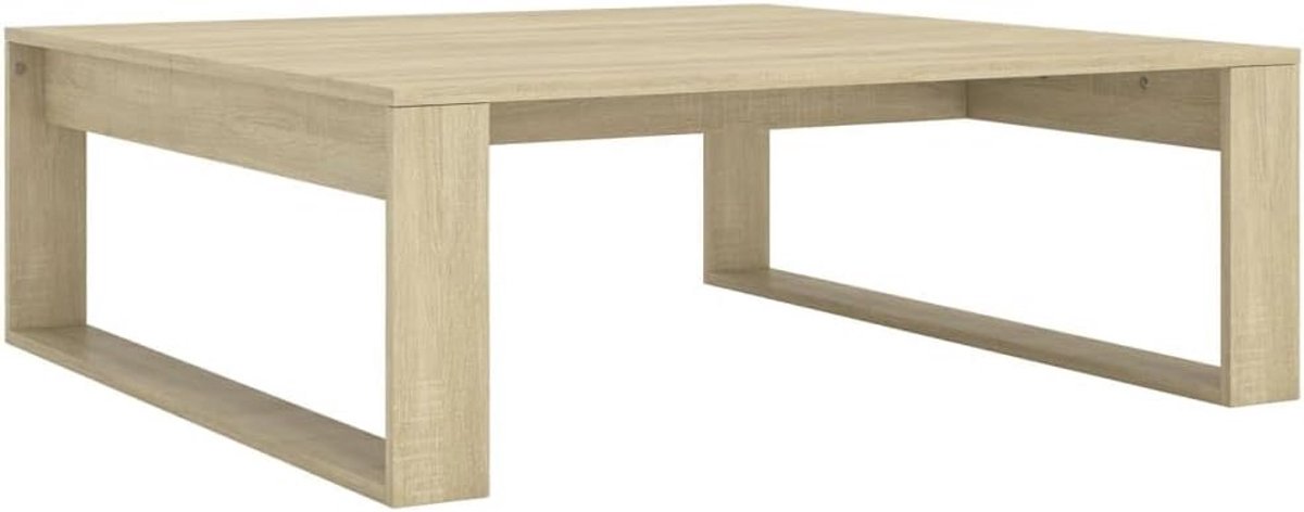 Vierkante Salontafel 100x100 cm met Opbergruimte - Robuust Houtlook