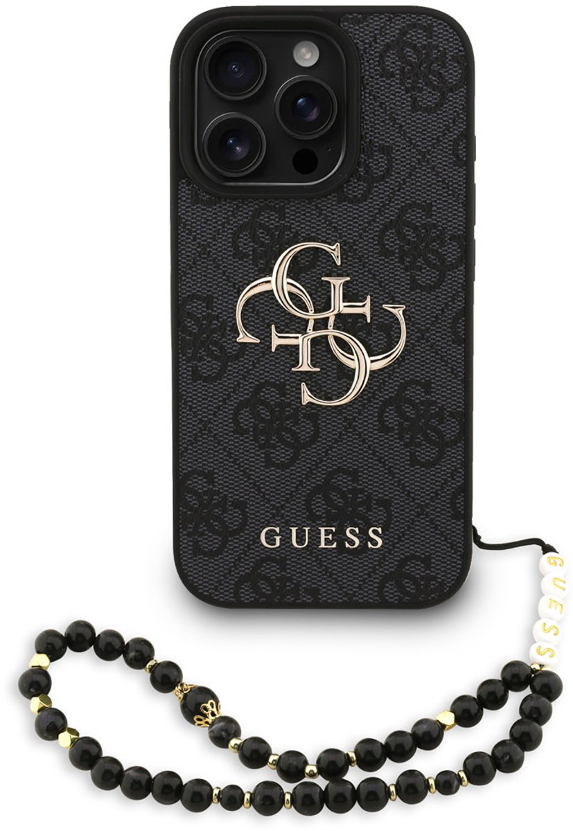 Guess telefoonhoesje voor iPhone 16 Pro - MagSafe geschikt - Zwart