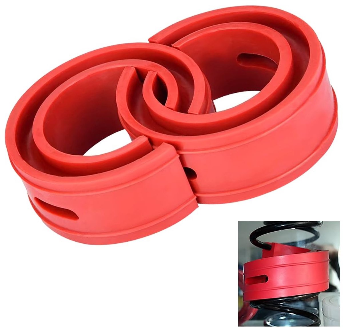 ONF3 - Auto Rubber Schokdempers - Schokdemper Buffer - Rood - Veer Bumper Kussen - Universeel - 2 Stuks