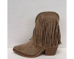 Laag cowboylaarsje met franjes en studs khaki Khaki / 39