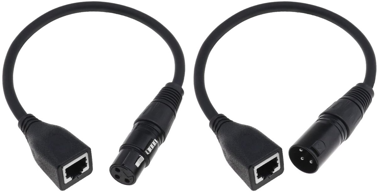 SPHProducts - RJ45 Adapter - 3 Pin Verlengkabel - 30CM - Hoge Snelheid - Geschikt voor DMX512 Apparatuur - Connector Kabel