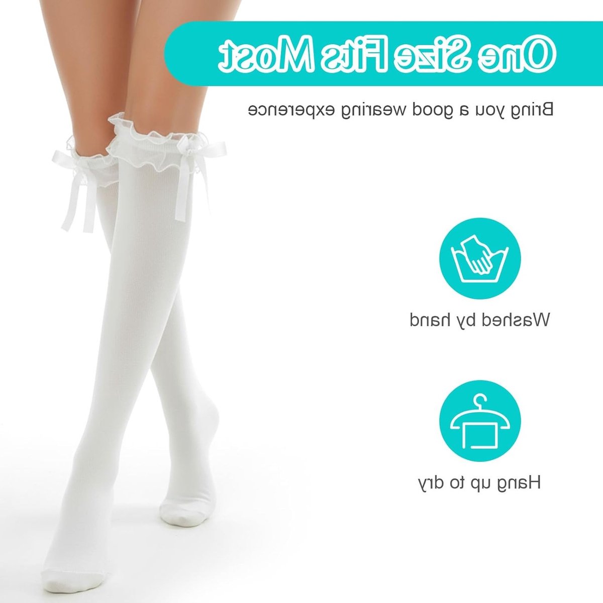 Dames Kniekousen met Kanten Ruffles - Overknee Sokken voor Lolita Stijl, Ademend en Schattig voor Meisjes en Vrouwen