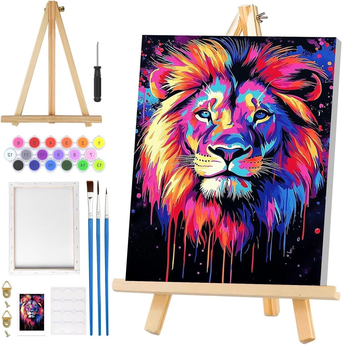 Schilderen op Nummer voor Volwassenen met Ingelijste Tijger, DIY Olieverf Kits voor Thuisdecoratie en Creatieve Hobby's